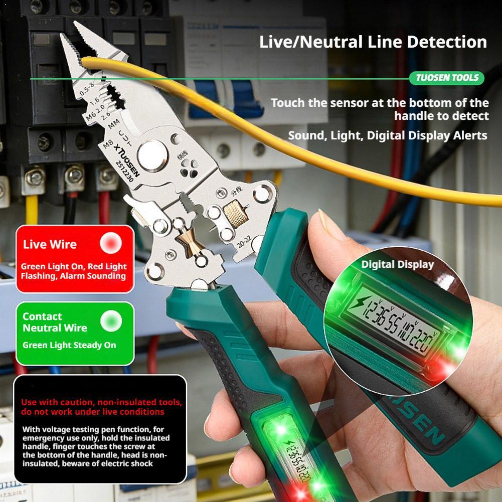 Automatic Wire Stripper Cutter - Wire Stripper Electrical Pliers Foldable Cable