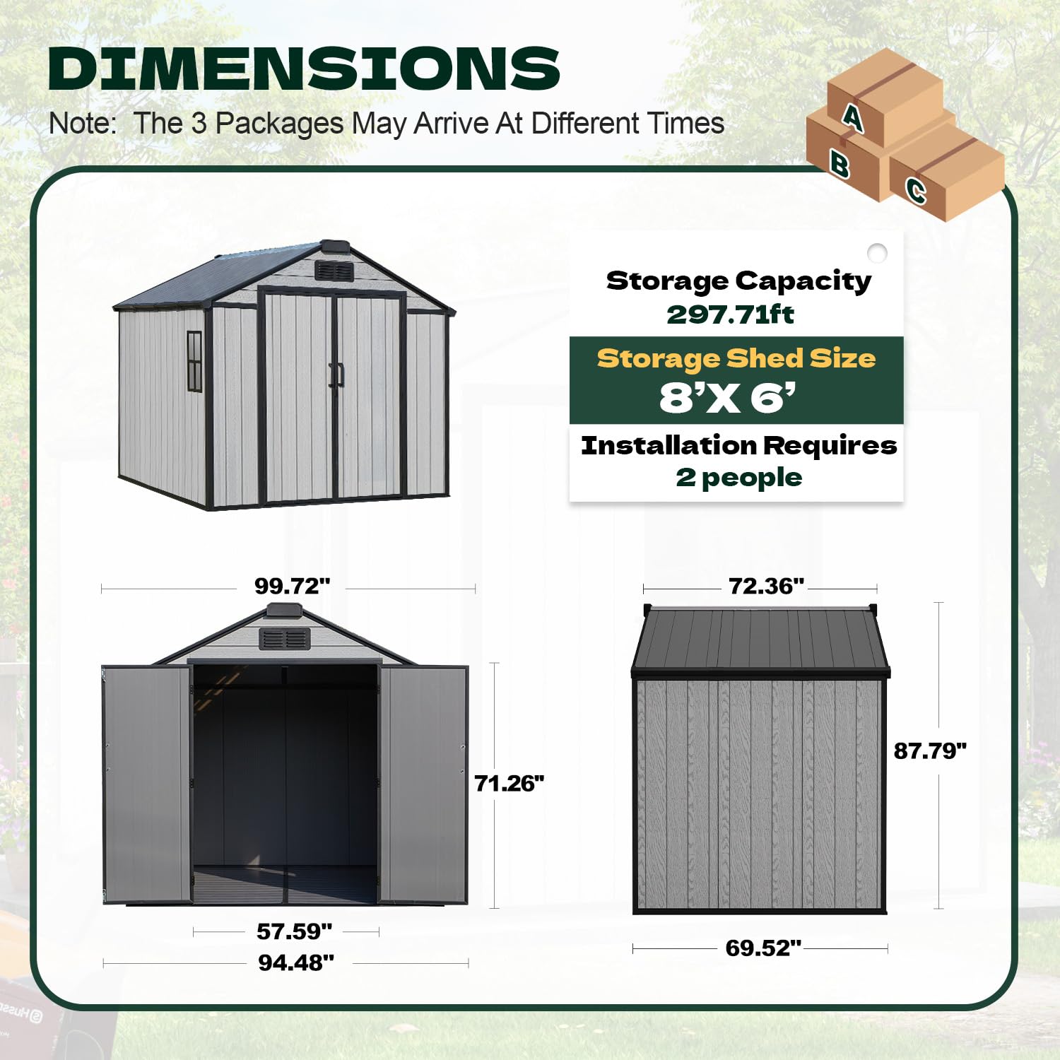 8x6 FT Resin Outdoor Storage S - Garden Tools 评论和价格