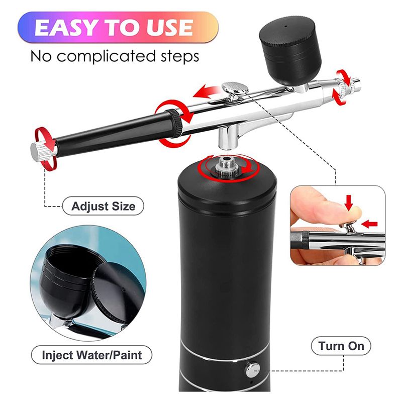 2X Air Brush Nail Oxygen Injec - Airbrush Kit With Mini Compressor 评论和价格