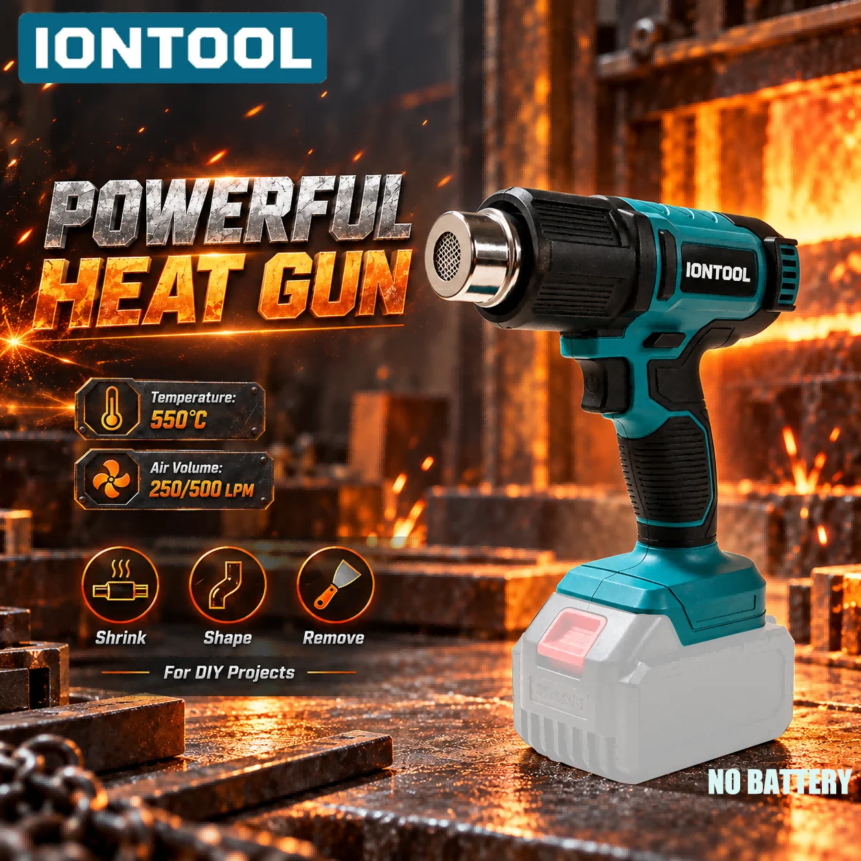 IONTOOL Cordless Heat Gun 550℃ - Cordless Heat Gun For Shrink Tubing 评论和价格