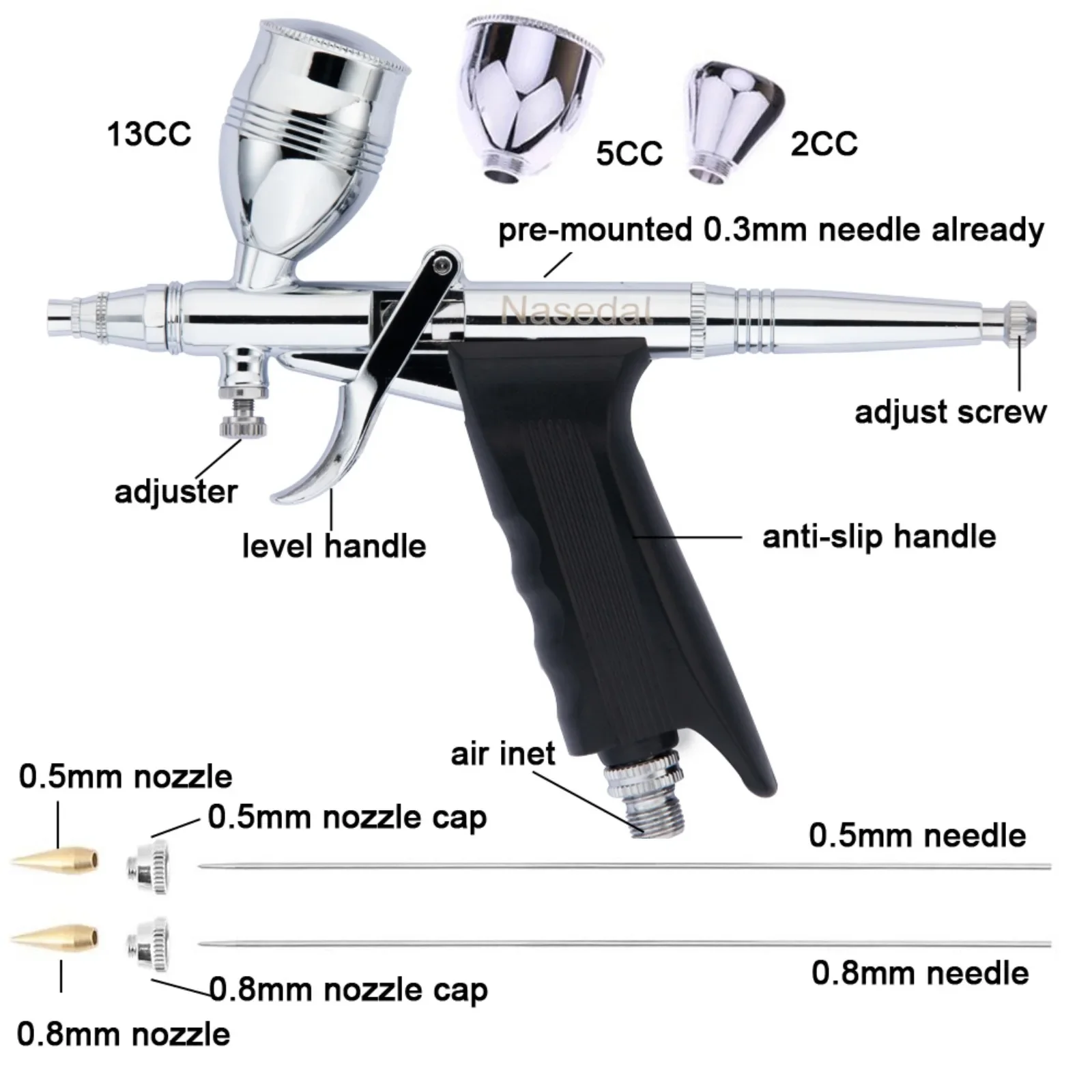 Nasedal Airbrush Air Compresso - Airbrush Kit With Mini Compressor 评论和价格