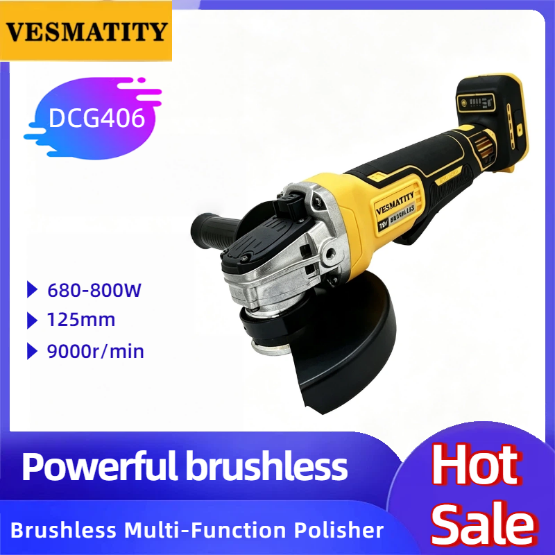 Vesmatity DCG406 Brushless Ang - Brushless Angle Grinder Battery Powered 评论和价格