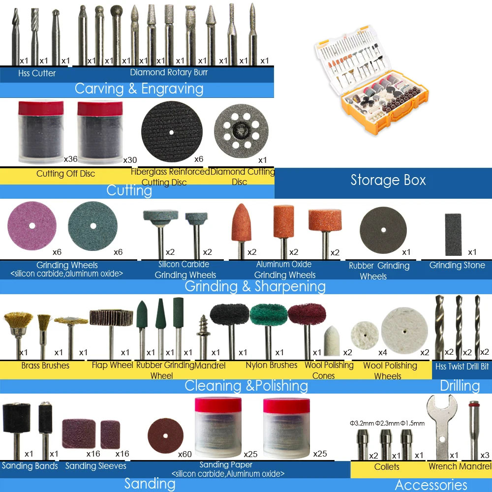 NEW STYLE 287PCS Abrasive Rota - Cordless Rotary Tool Kit Accessories 评论和价格